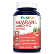 Guarana Extract by NusaPure, 6000mg 200 Veggie Caps