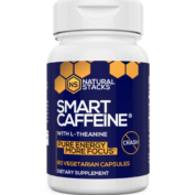 Natural Stacks Smart Caffeine | Premium Sourced 100mg Caffeine from Coffee + 200mg L-Theanine from Green Tea